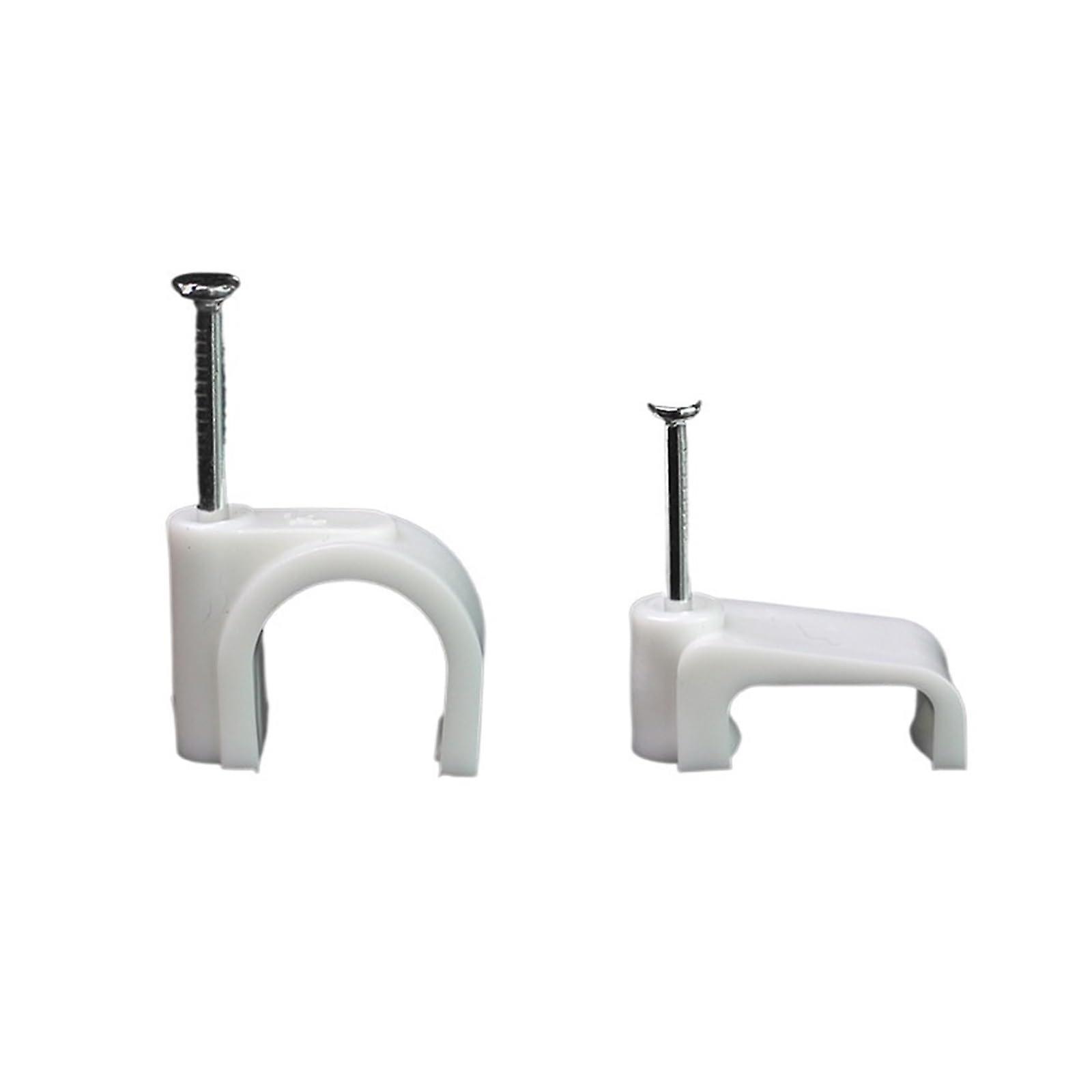 Cable Clips 100pcs Plastic Cable Nail Clips 4mm and 12mm for Neat Wire Management Wall Fixing