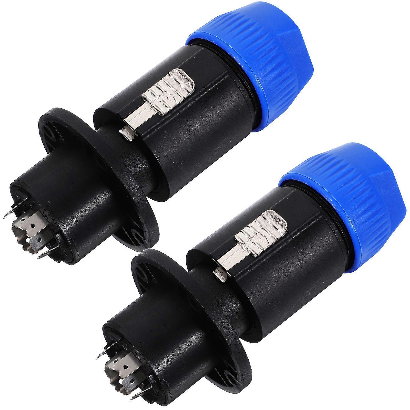 8 Pole Cable Connector Speaker Plug for Connection Use 2Sets Nylon Copper
