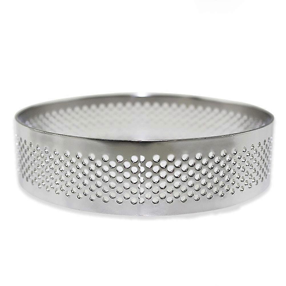 Stainless Steel Tart Ring for Baking 7Cm Silver Perforated Pie Mold