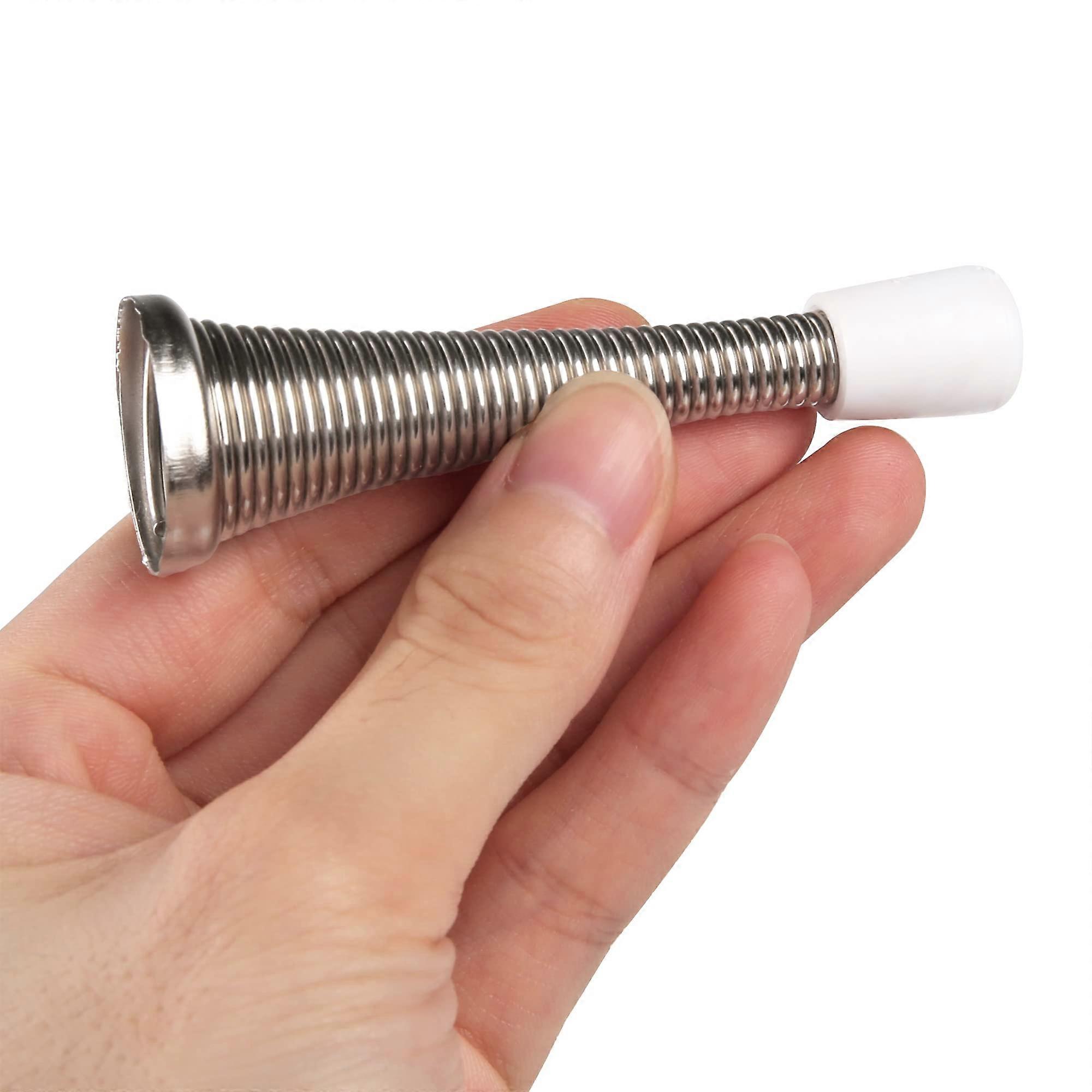 Door Stopper with Rubber Tip, Wall Protector, RustResistant Metal, Easy Installation