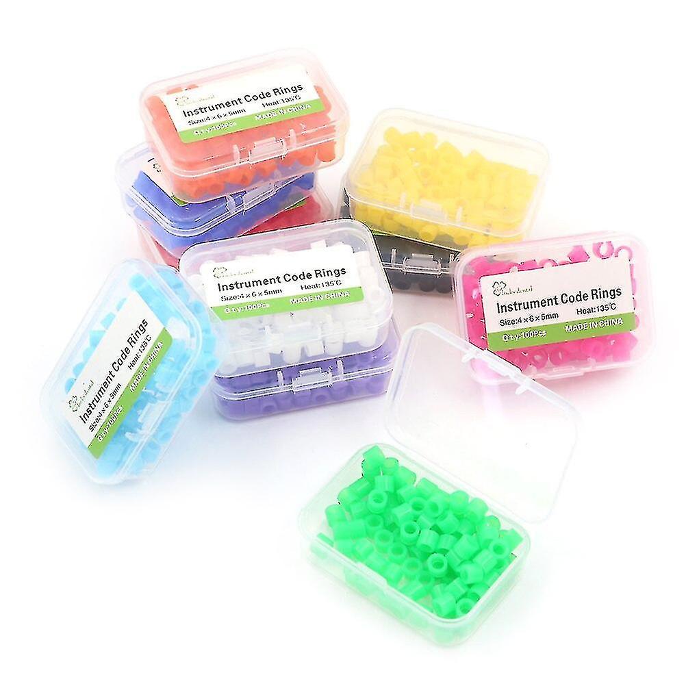 100pcs/1 Box Instrument Code Ring Multi-color Autoclavable Universal Dental Orthodontic Silicone Instr Send Any One Colour Only