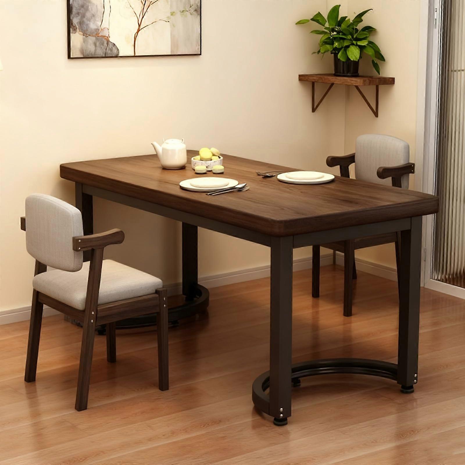 Modern Rectangular Dining Table Set for 4 with Steel Frame and Adjustable Feet for Small Spaces
