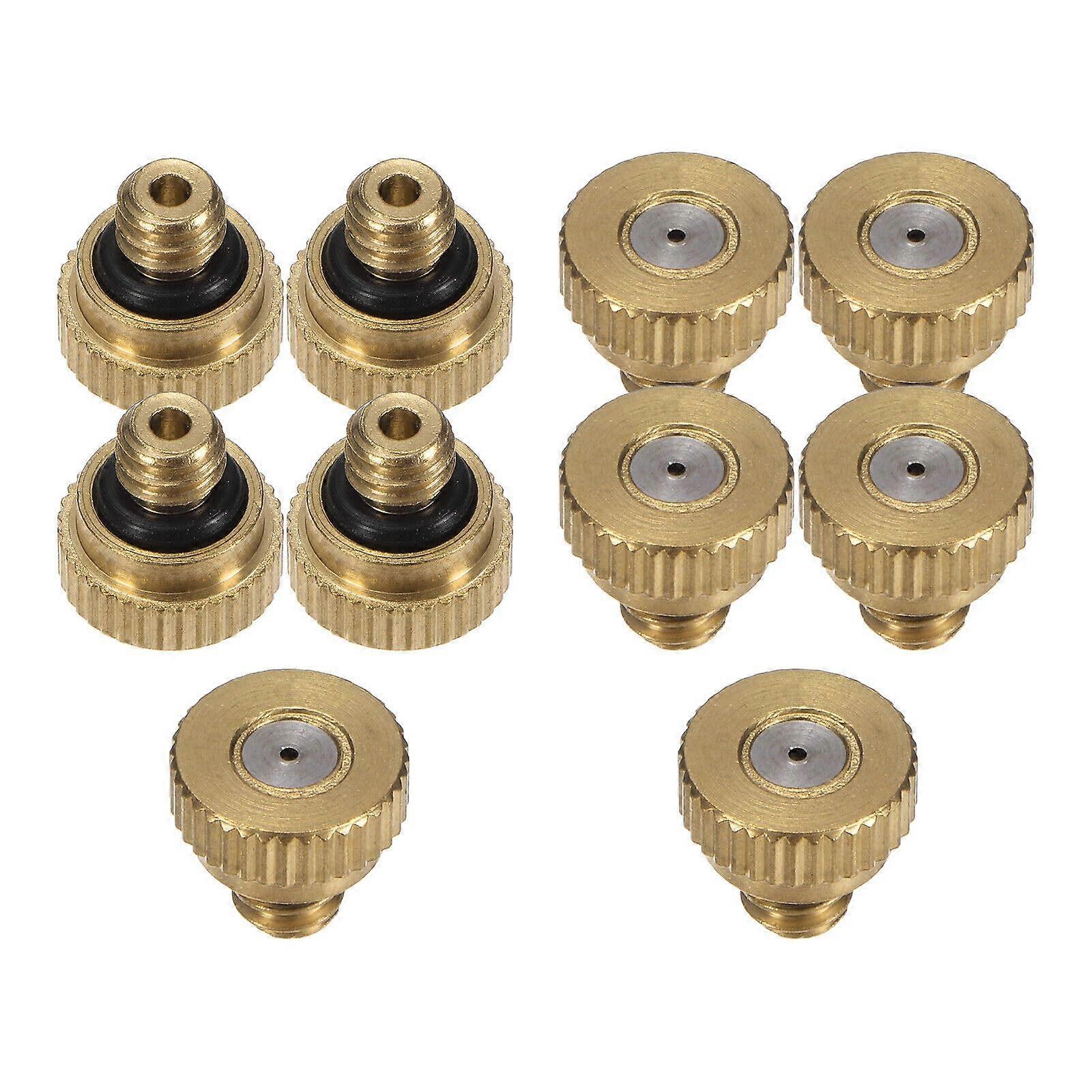 10pcs 0.8mm Brass Misting Nozzles 10/24 UNC Thread for Consistent Fine Mist Cooling System