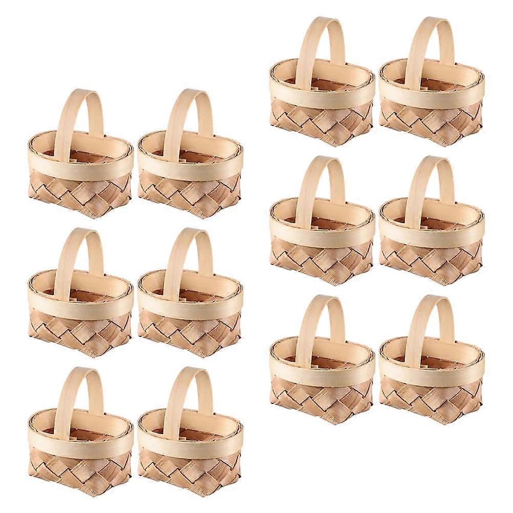 12pcs Decorative Tiny Baskets Household Woven Baskets Multi-function Candy Baskets