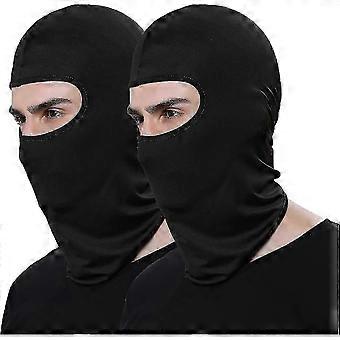 Förpackning med 2 Bandana Ansiktshatt För Utomhus Airsoft Motorcykel Skidmask Vinter Sol Balaclava Svart Taktisk Huva Hjälm Ansiktsskydd