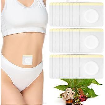 30pcs Disposable Castor Oil Belly Button Patch Button,3.94 x 3.94inch Self-Adhesive Highly Absorbent Organic Cotton Castor Oil Packs Easy to Use(Whi