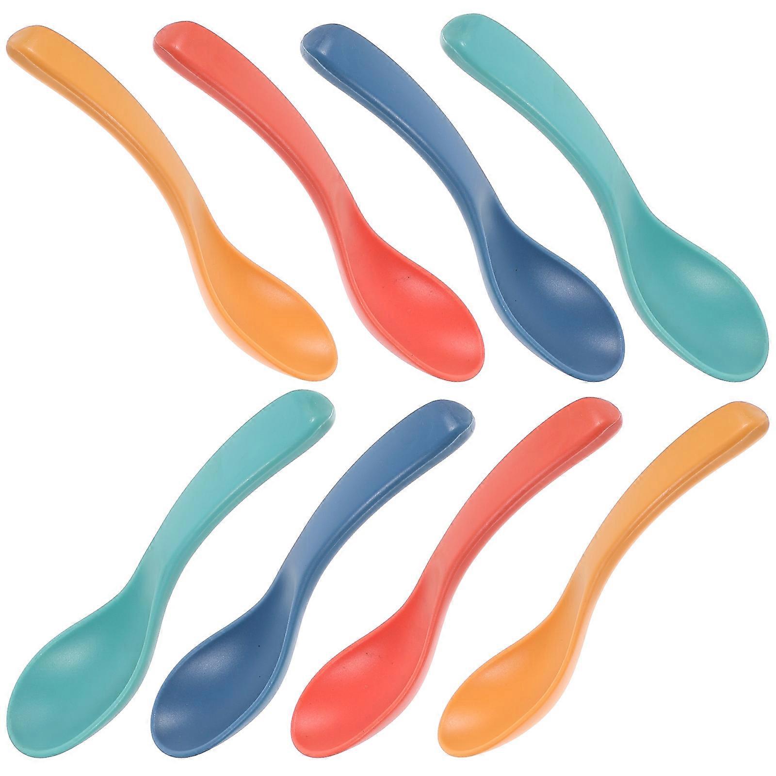 Straw Small Spoon Multifunctional Dining Spoons for Kitchen Use 8Pcs