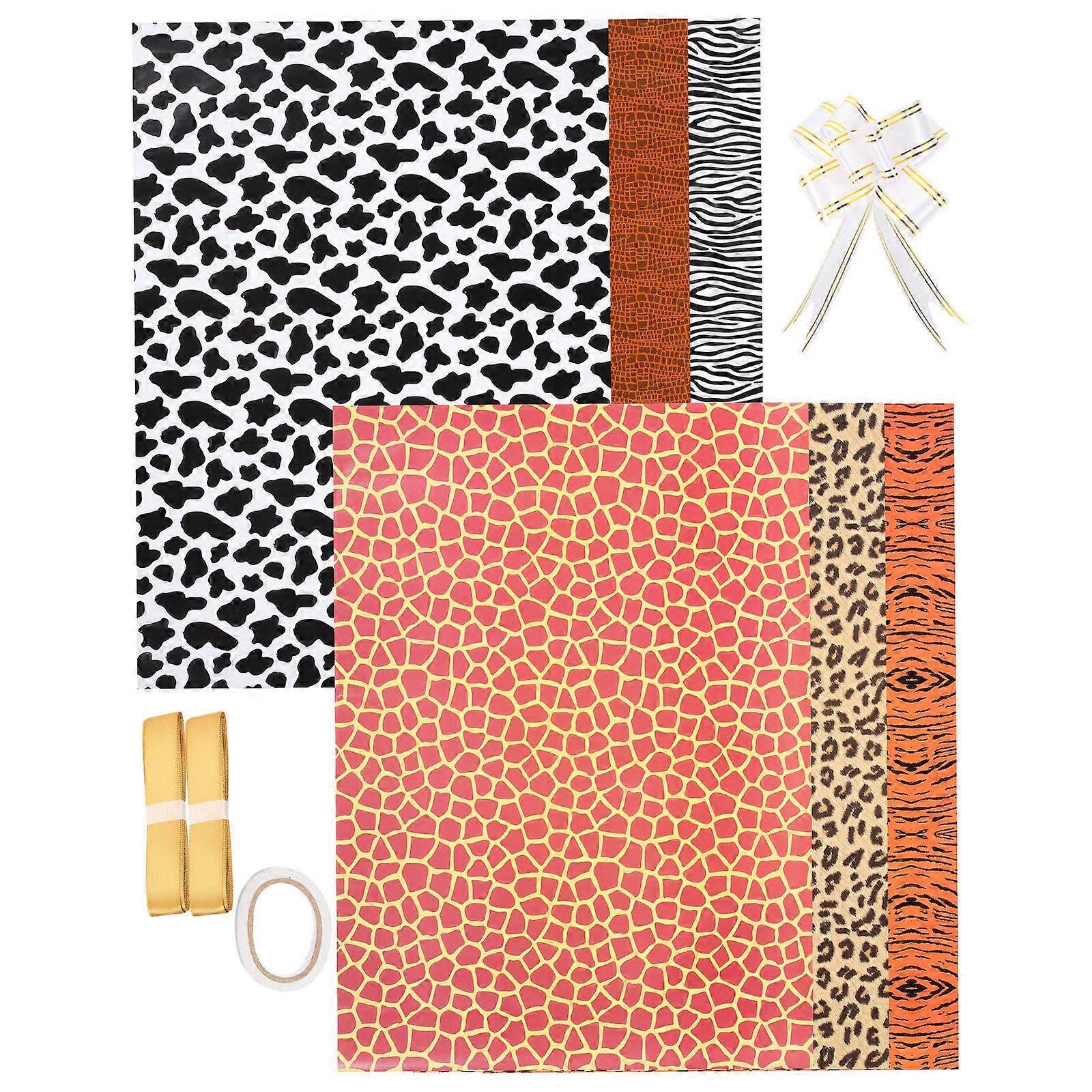 Bestruket papper presentpapper 6 ark för festpresentförpackning