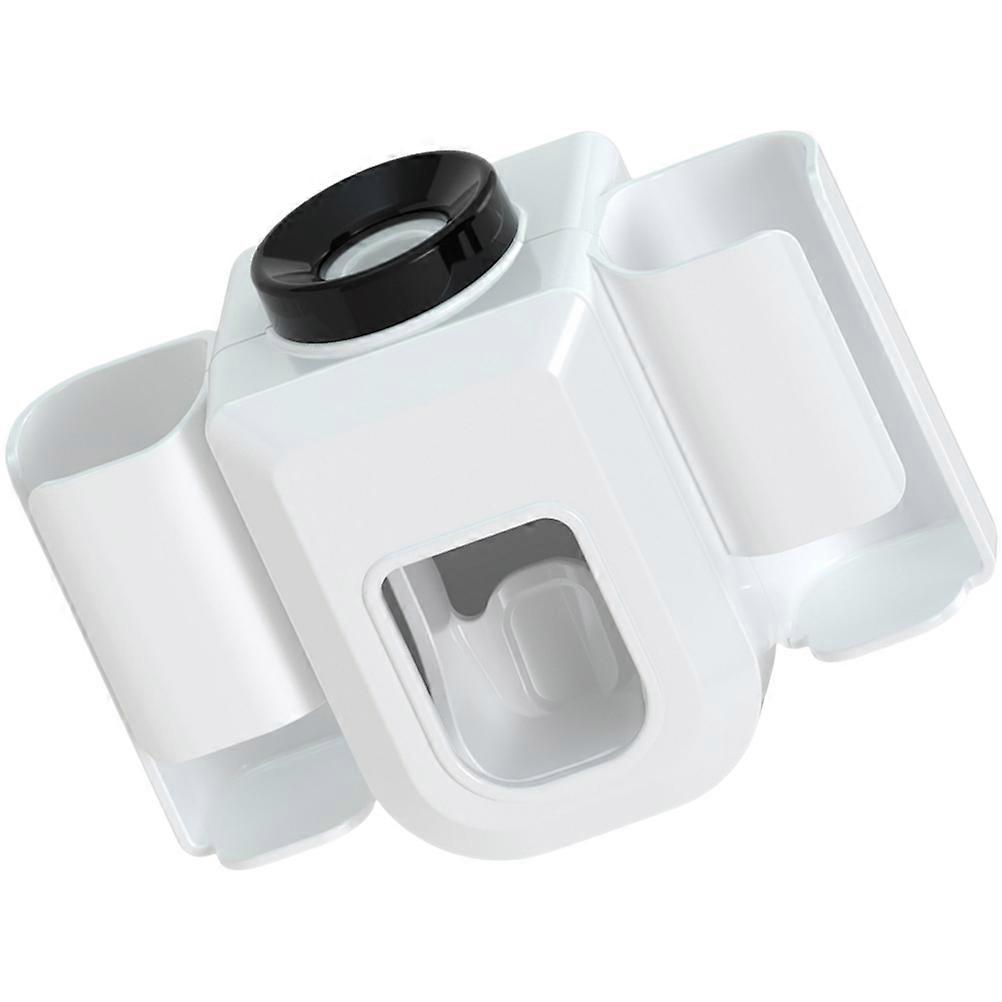 Toothbrush Holder Wall Mounted for Toothpaste Dispensing and Storage