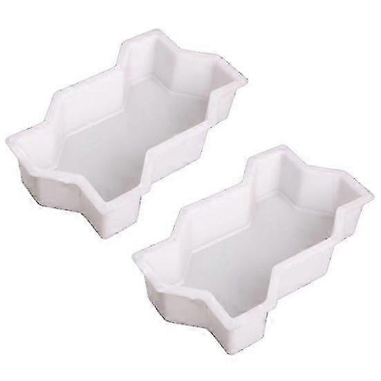 2Pcs Plastic Wave Shape Garden Path Pavement Maker Mould for DIY Cement Brick