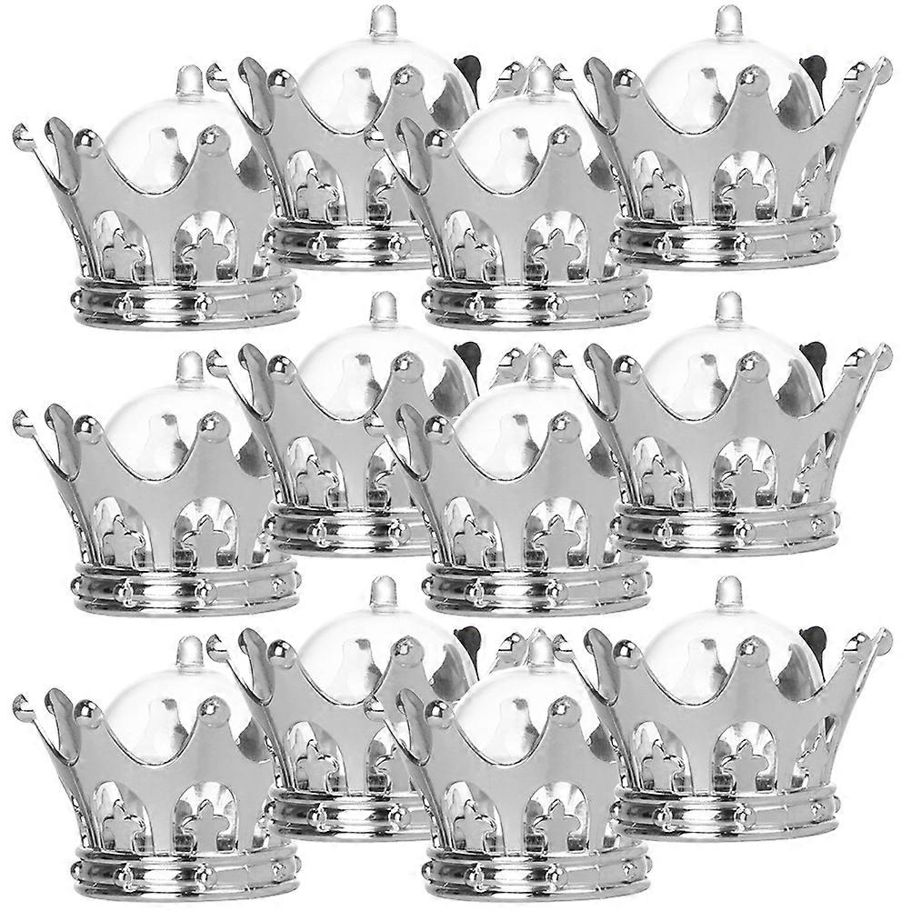 Plastic Box Candy Containers for Storage 12Pcs Silver Wedding Decor