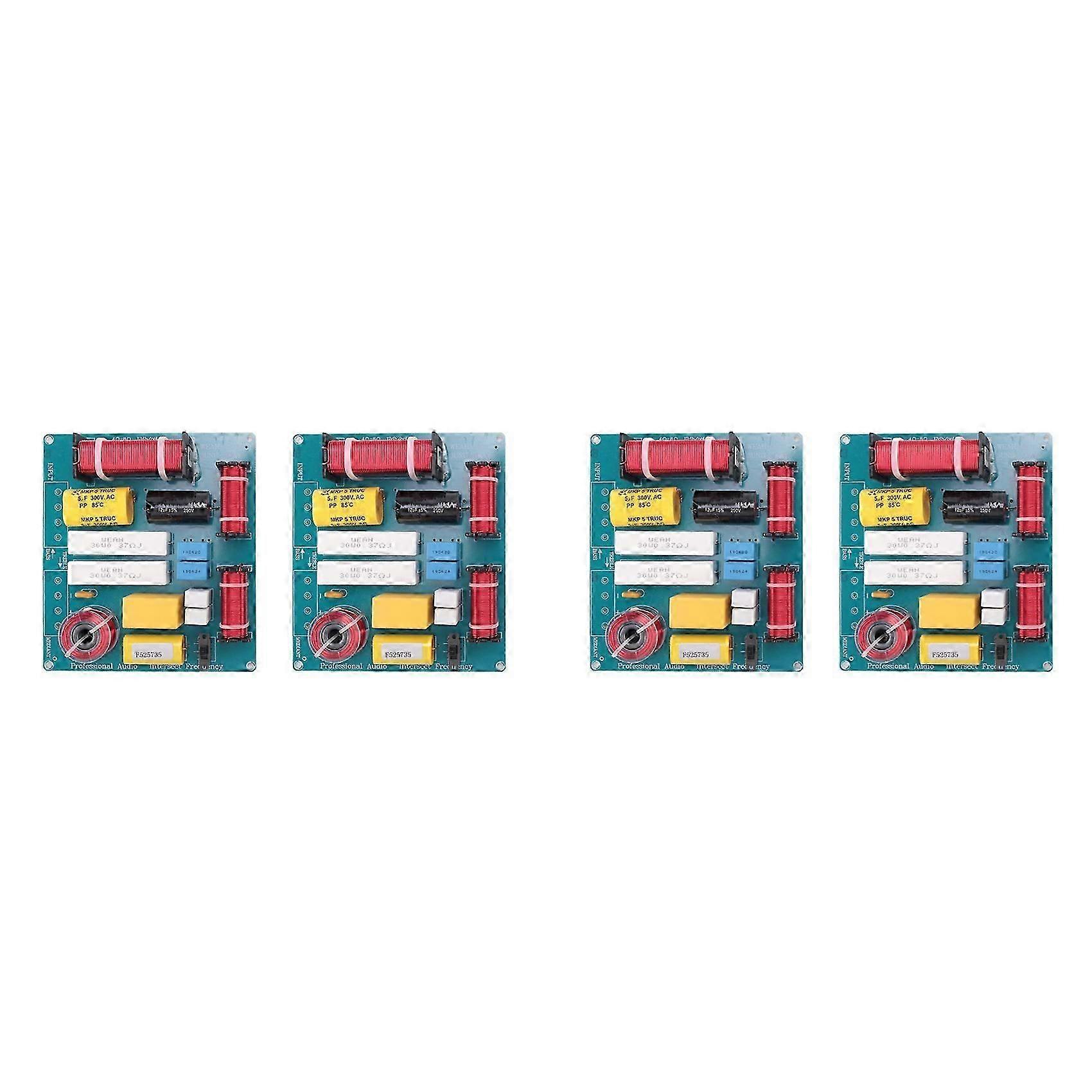 4PCS 300W 3 Way Speaker Frequency Divider Crossover Filter