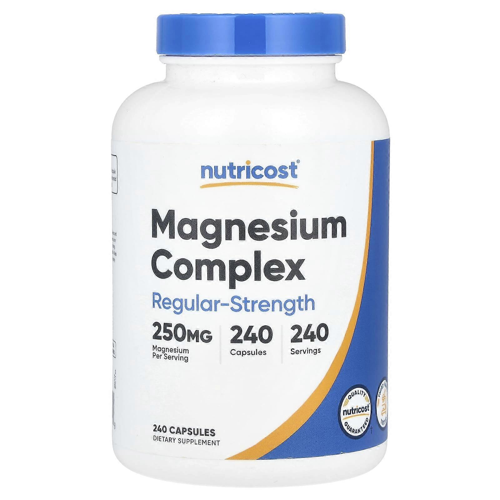Nutricost, Magnesium Complex, Regular-Strength, 250 mg, 240 Capsules, 2-Pack