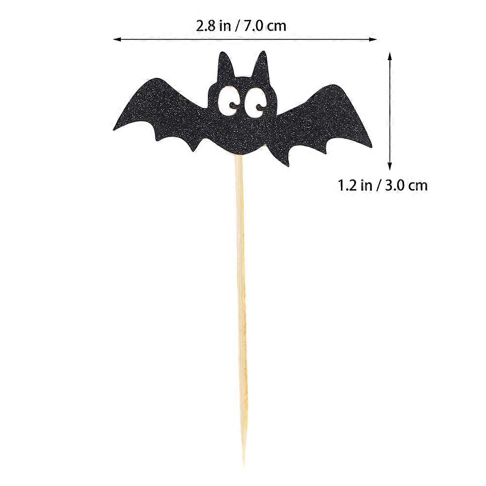 1 Bag/8pcs Halloween Cake Topper Creative Bat Pattern Cake Topper (2pc/4 Types)