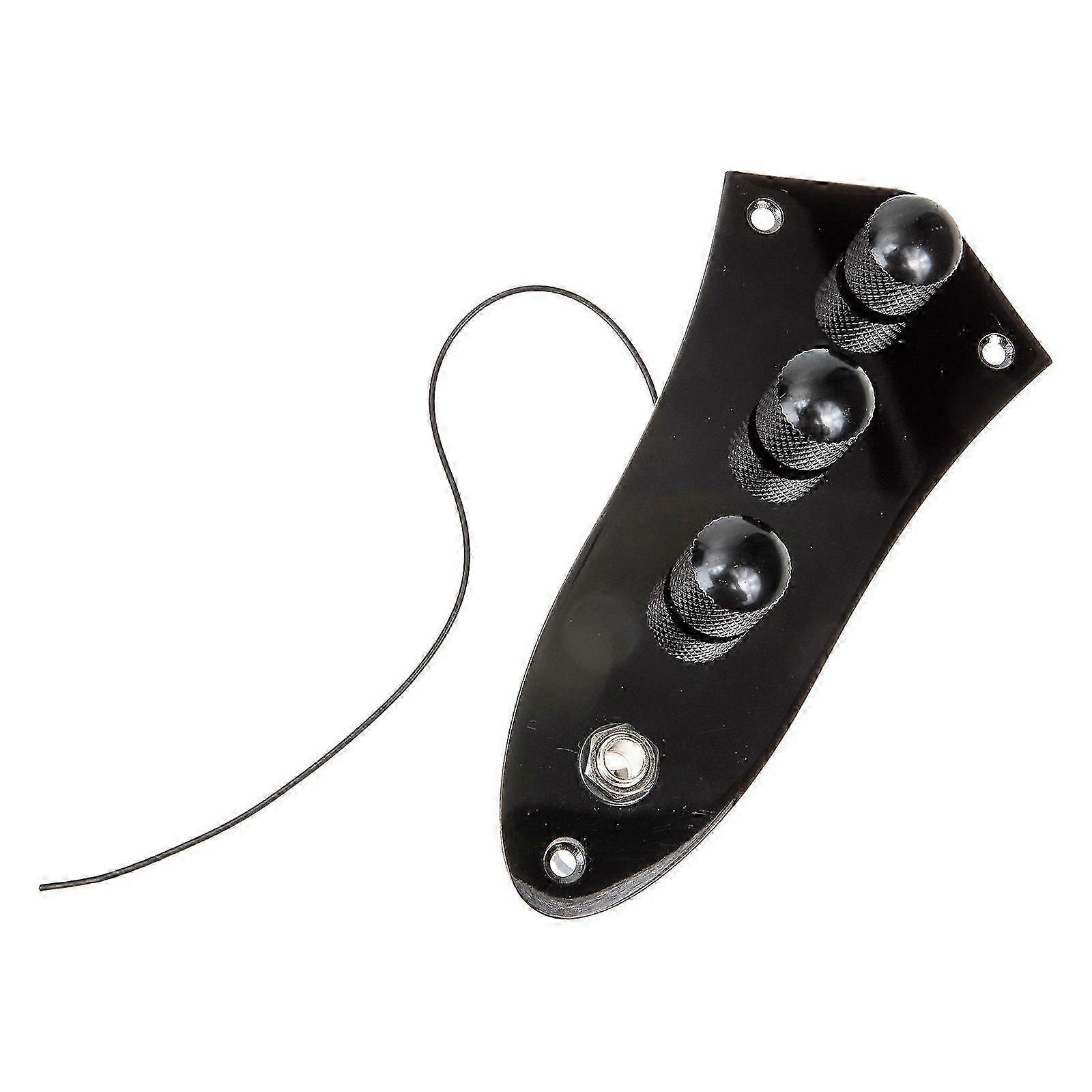 Black Electric Guitar Control Plate compatible with Volume Tone Knobs 1Set