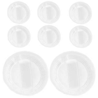 8pcs Round Makeup Blending Powder Puff Cotton Puff with Ribbon for Cosmetic Foundation Air Cushion Loose (Pink, 4.5x0.8cm)