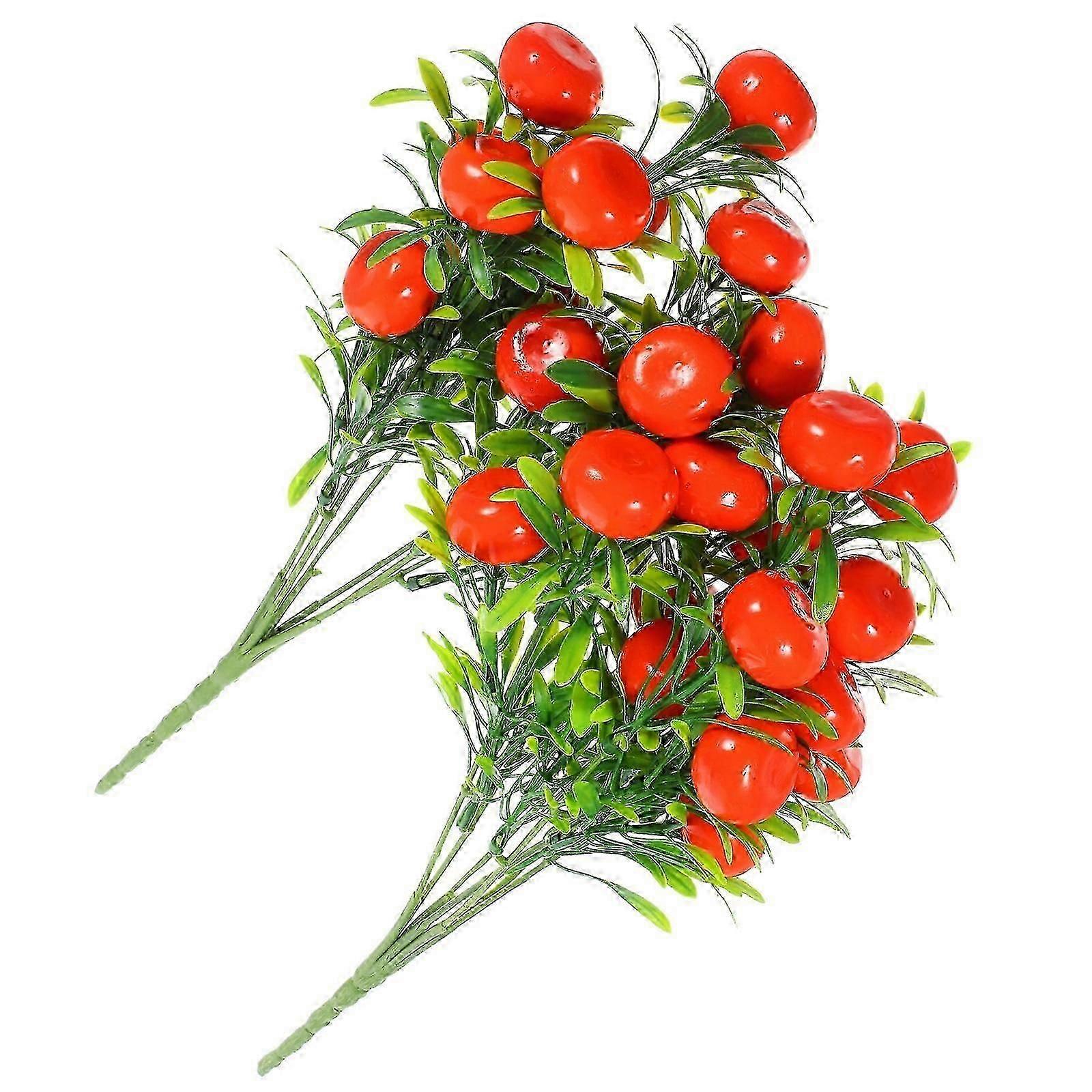 2 Pack Artificial Strawberry Bouquet Decor Plants