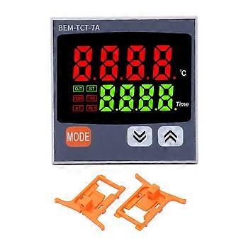 Thermostat Zeit Digitalanzeige K-Typ-Eingang Multifunktionsthermostat für Wärmepressmaschine 100?240 V