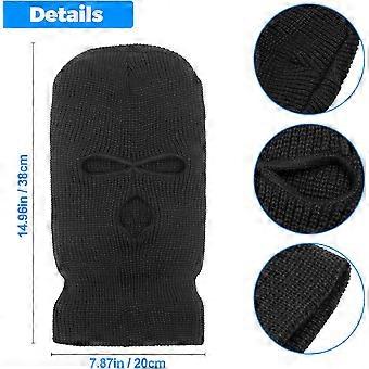 2 Pieces 3-Hole Full Face Mask Cover Ski Mask Winter Balaclava Cap Knitted Face Cover for Winter Outdoor Sports
