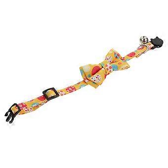 Kattenhalsband met strik en belletje, set van 2 stuks