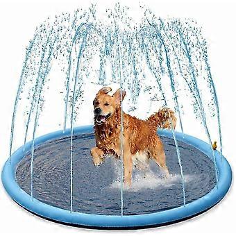 Splash Dog Sprinkler Mat  150cm Thick Dog Pool Tub, Summer Play Set and Water Toys, Gift for Dogs (150cm)