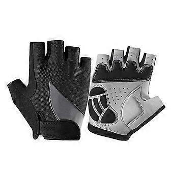 Ademende fietshandschoenen met halve vingers, wit, maat XL
