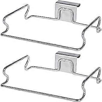 Pack Stainless Steel Trash Bag Holder Rack - Hanging Garbage Bag Holder - Plastic Bag Storage Shelf - Kitchen Organization Accessories for Kitchen