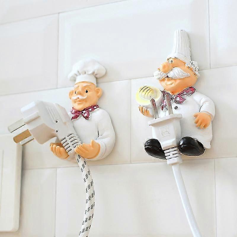 Creative Lovely Cartoon Chef Strong Storage Rack Hook Wall Decor Plug