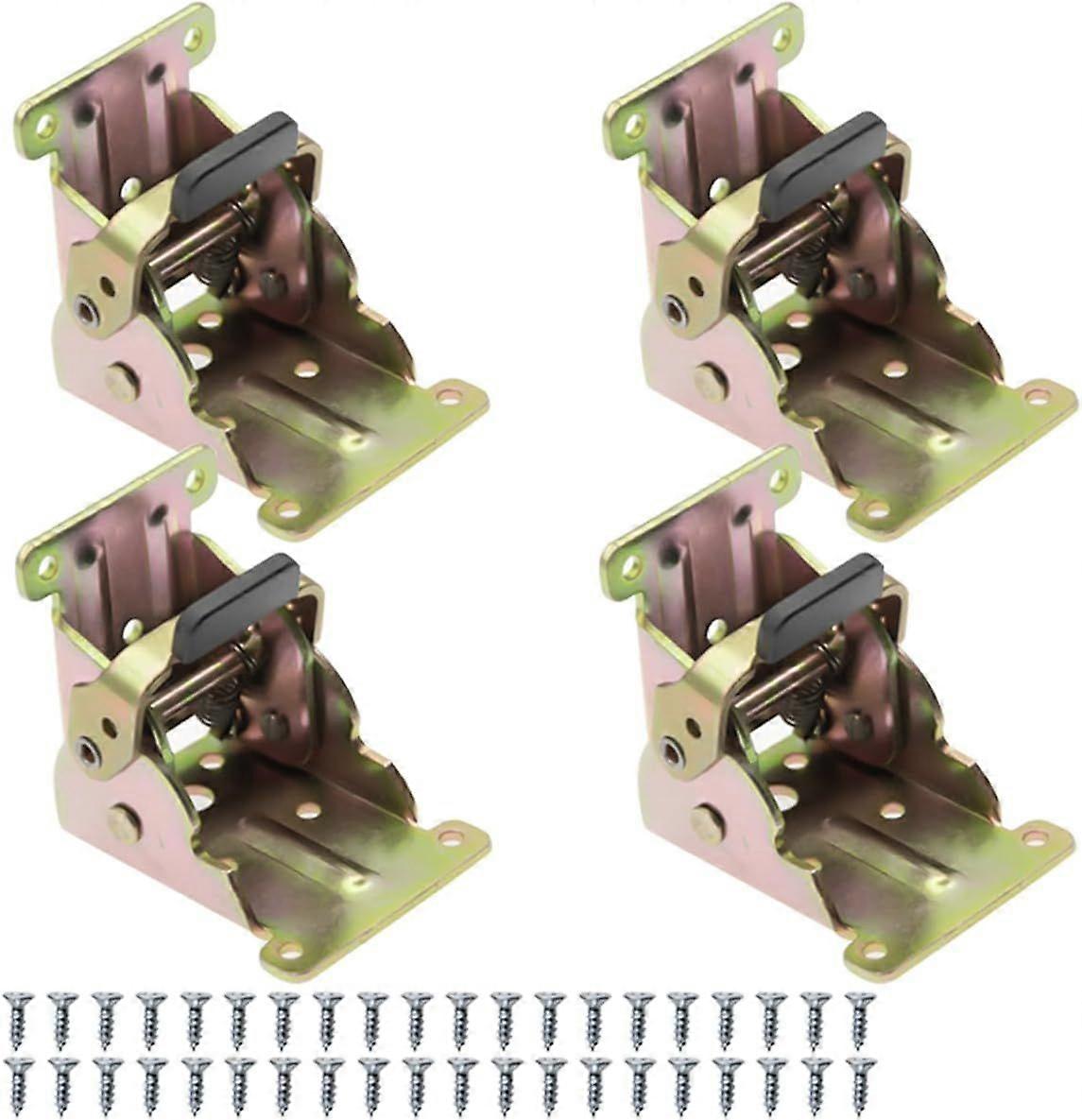 4 Psc Foldable BracketHeavy Duty Foldable self Locking Hinge 90 Degrees Folding Hinge Bracket Lock Extension Support