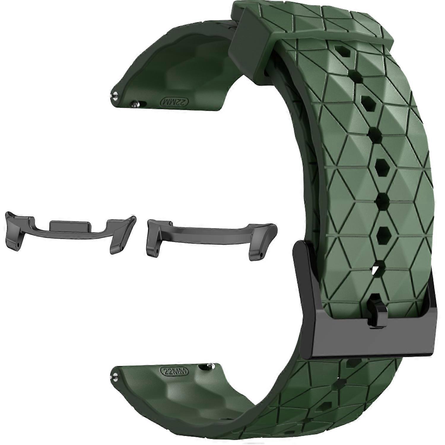 For Samsung Galaxy Watch 8 / 8 Classic / Ultra 2 Silicone Football Design Replacement Arm Band Dark Green