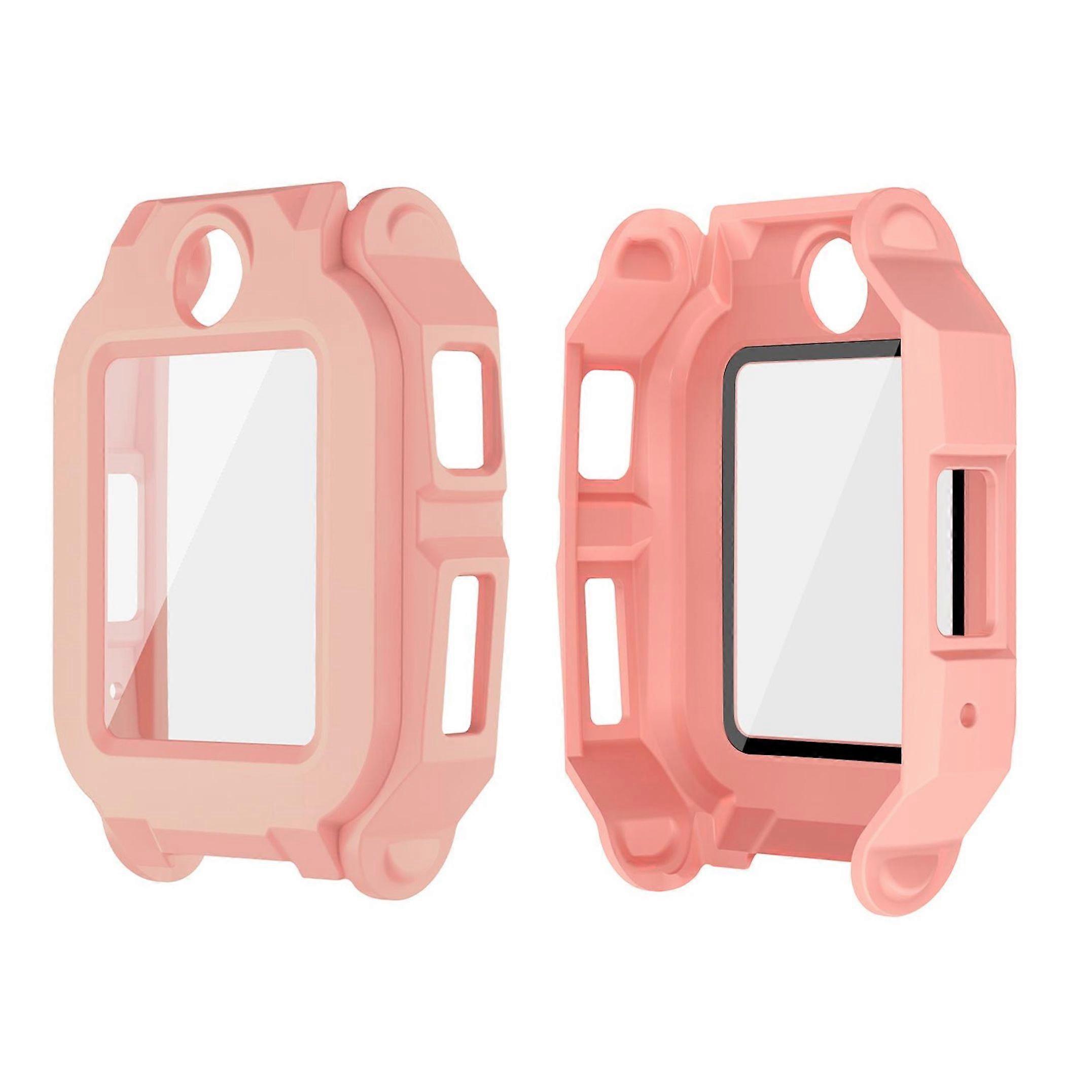 For Imoo Watch Phone Z6 / Z6A / Z6 Pro Plastic Protective Case + 9H Glass Pink