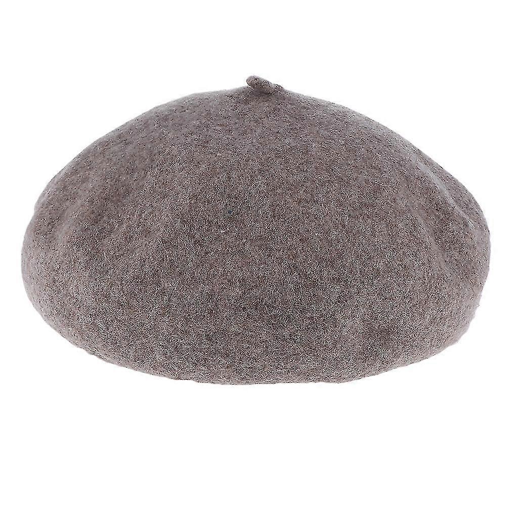 French Style Women's Wool Beret Hat Solid Color Winter Beanie Cap