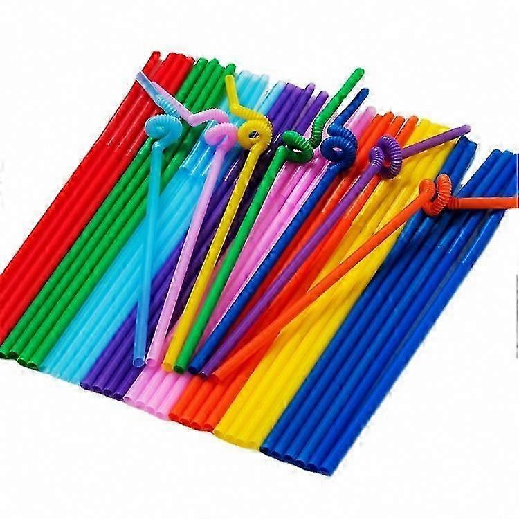 1000 Count Assorted Color Long Plastic Drinking Straws