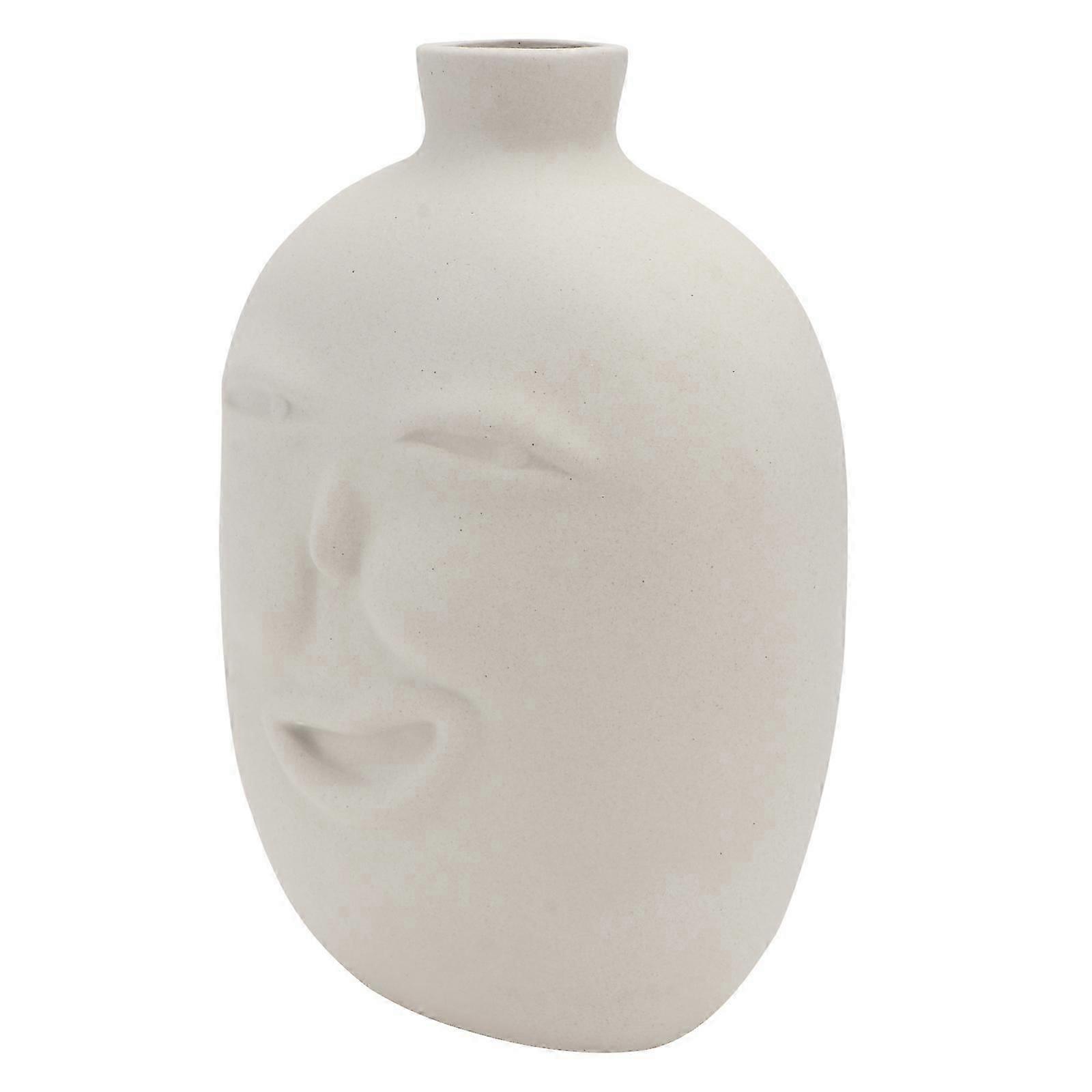 Creative Human Face Ceramic Vase for Storage Use 1Pcs Grey