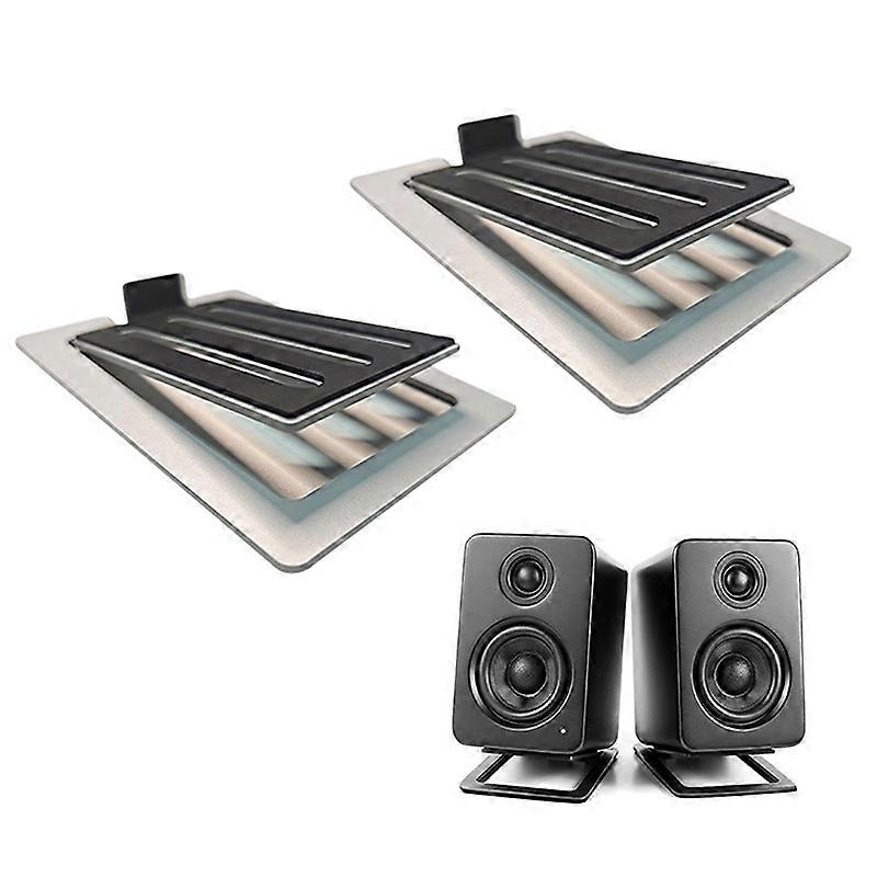 Pair Desktop Speaker Stand Enhance Spatial Sound Effects Shock Absorption compatible with Tabletop o Support Computer