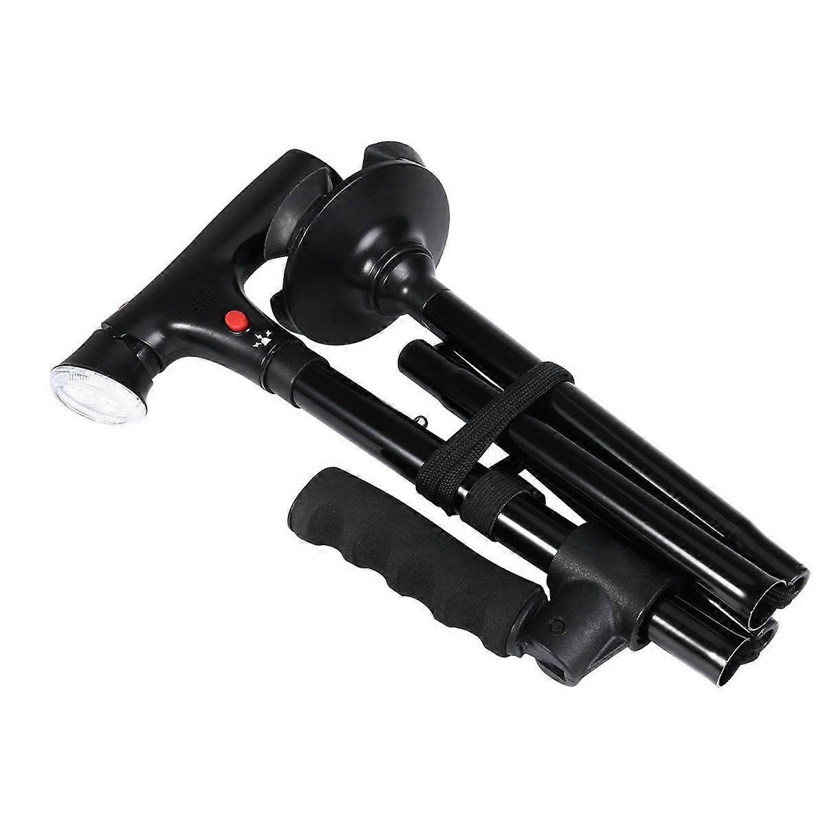 Telescopic Folding Cane with LED Light and Alarm Function for Elderly Users
