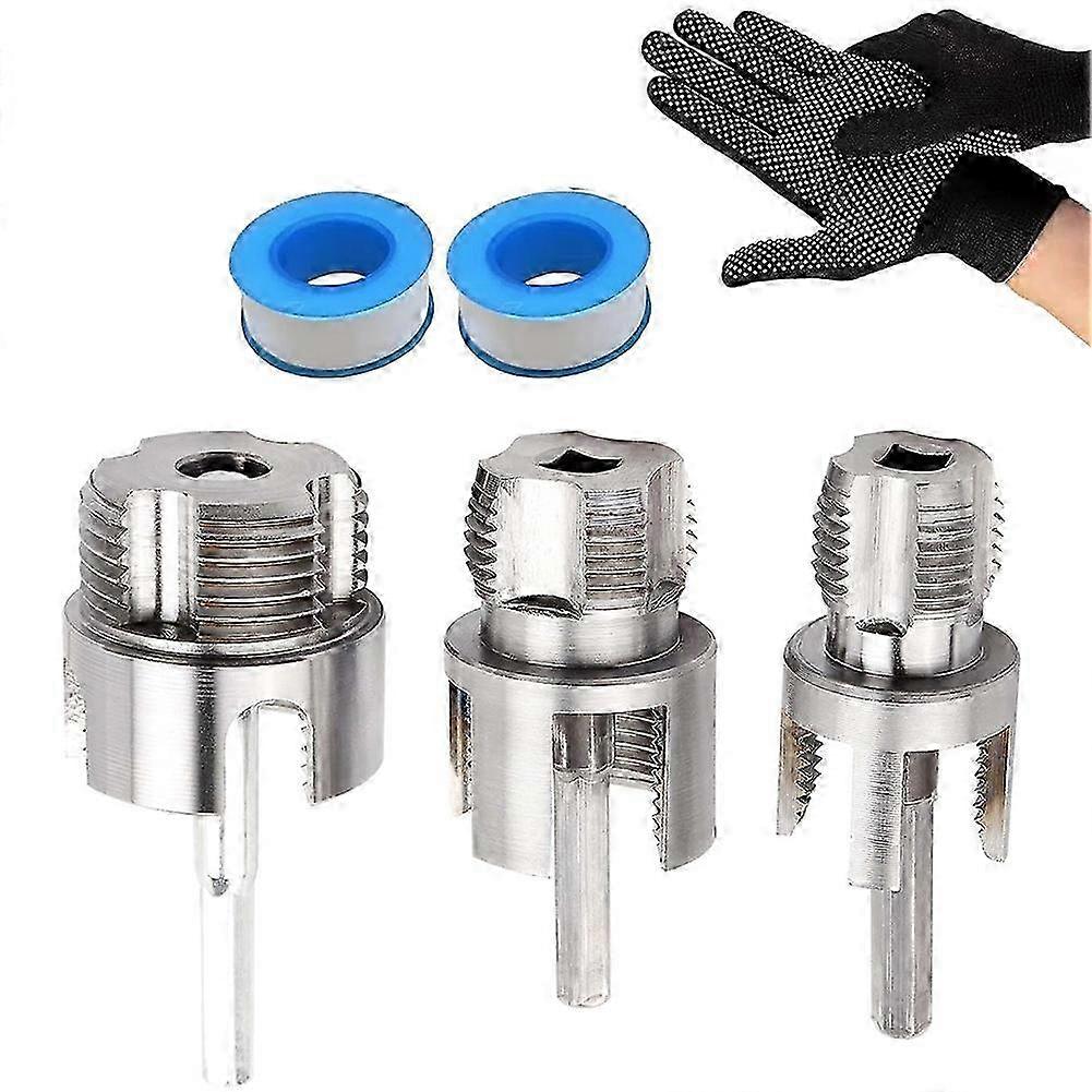 Pipe Tapping and Threading Tool, Premium Carbon Steel Dual-Function Internal & External Pipe Threader Sizes Pipes Suit