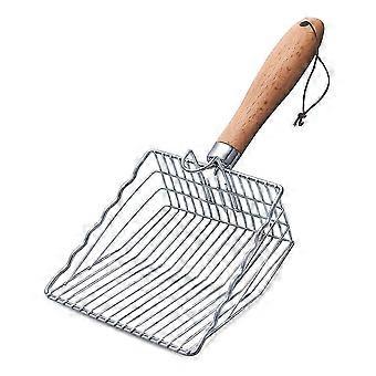 Kattenbakschepje, metalen kattenschepje met haak en gat, roestvrijstalen poepschepje voor kittens, geschikt voor gebruik met de kattenbak.