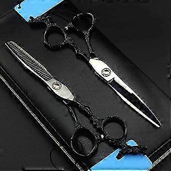 6-Inch Japanese Stainless Steel Barber Shears Set with Ergonomic Handle for Hair Cutting