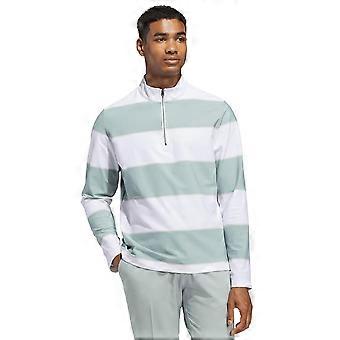 Pull adidas Golf Rugby Stripe pour homme 2026, coupe classique, zip 1/4, extensible