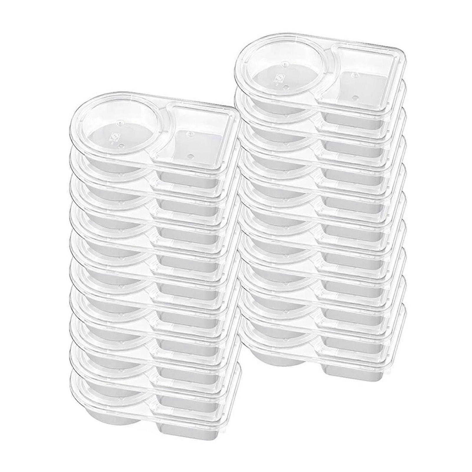 Double Compartment Condiment Container - with Lids Spoon Leakproof for Kitchen Cafe