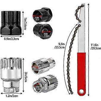 Chain Whip Tool Kit Bike Cassette Removal Tool Kit Contains Crank Extractor - Spanner Freewheel Chain Whip Remover Cassette Removal Tool For Cycling -