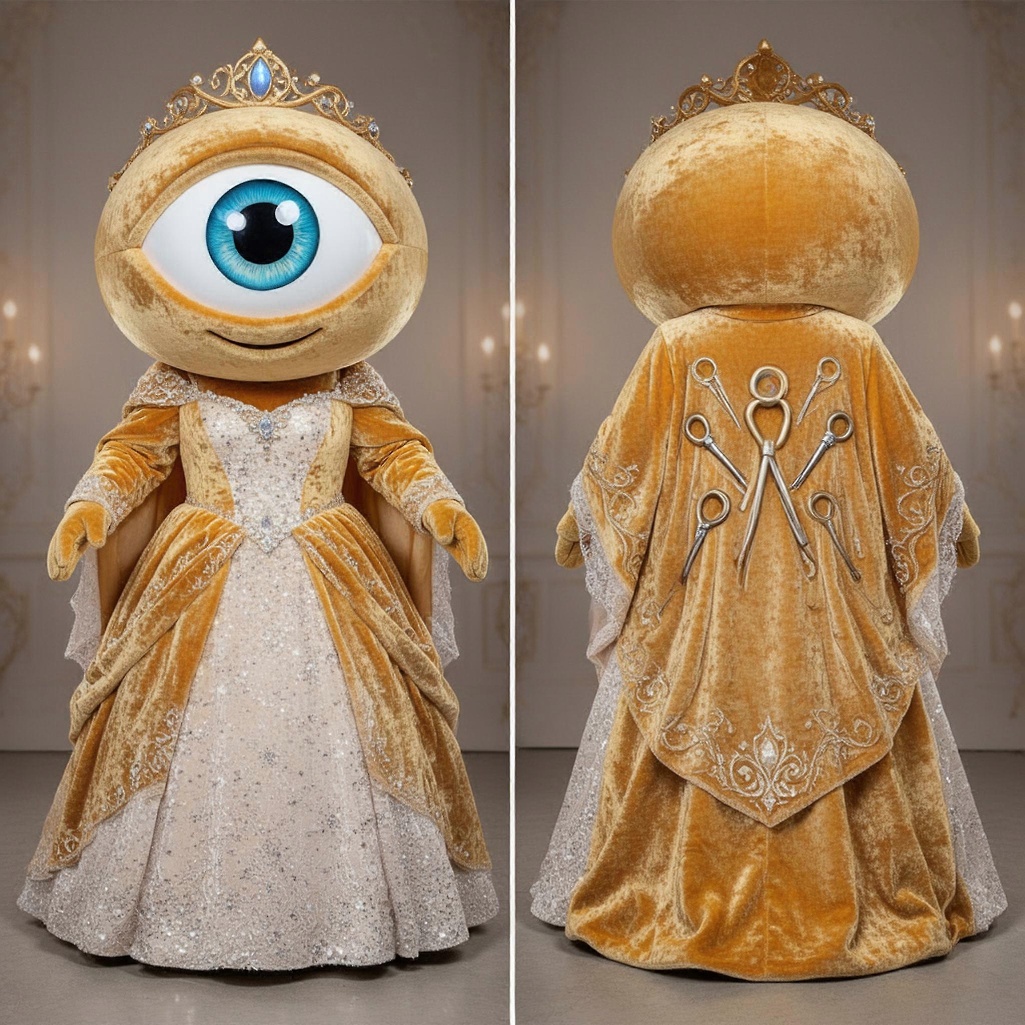MASTICOT Golden Wedding Gown Cyclops Mascot