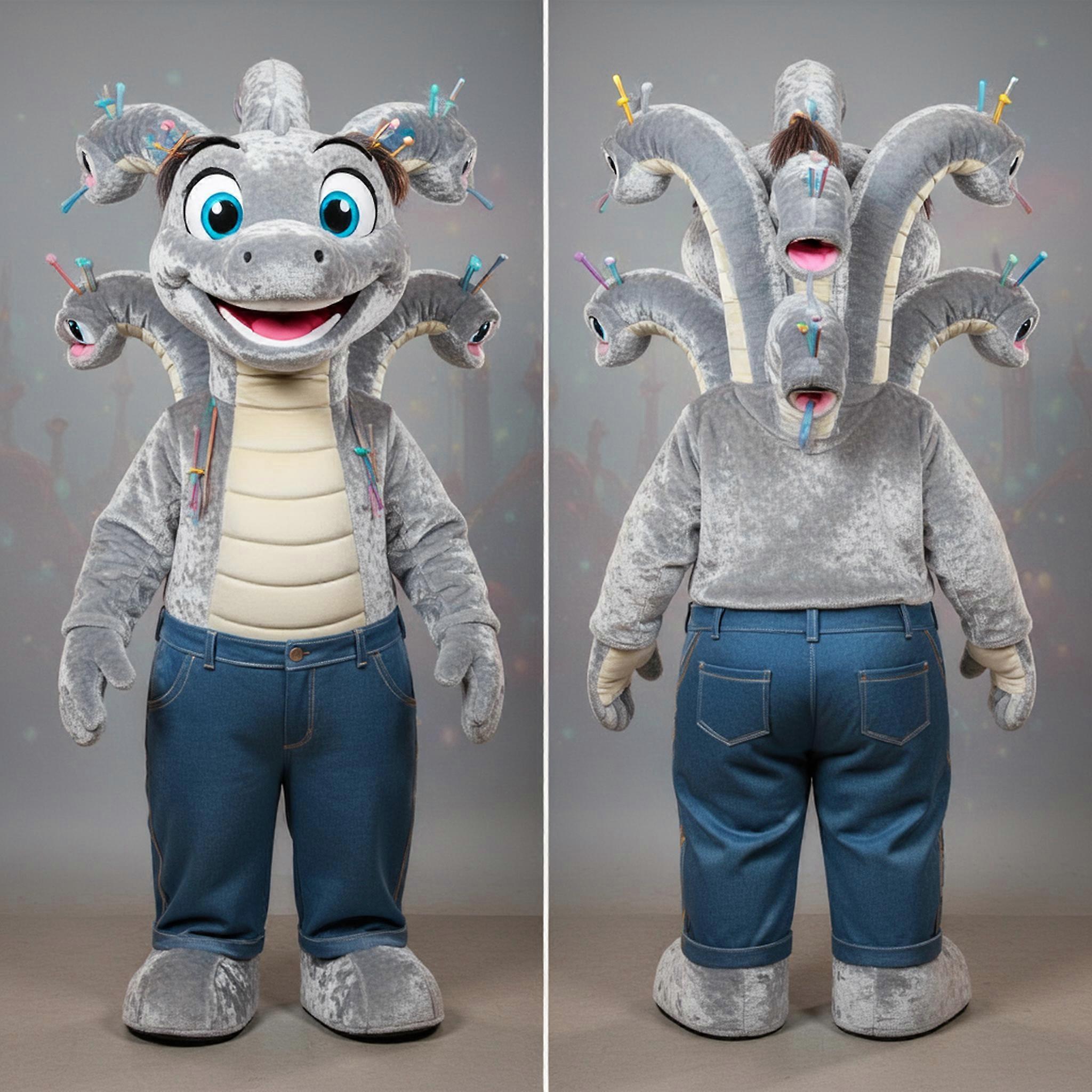 MASTICOT Silver Velvety Hydra Mascot