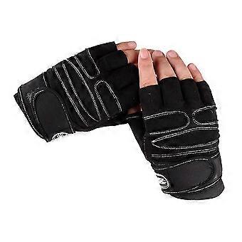 Fitness Training Gloves Workout Gloves Weight Lifting Prevention For Men Women M Size Black and White Line 1 Pair