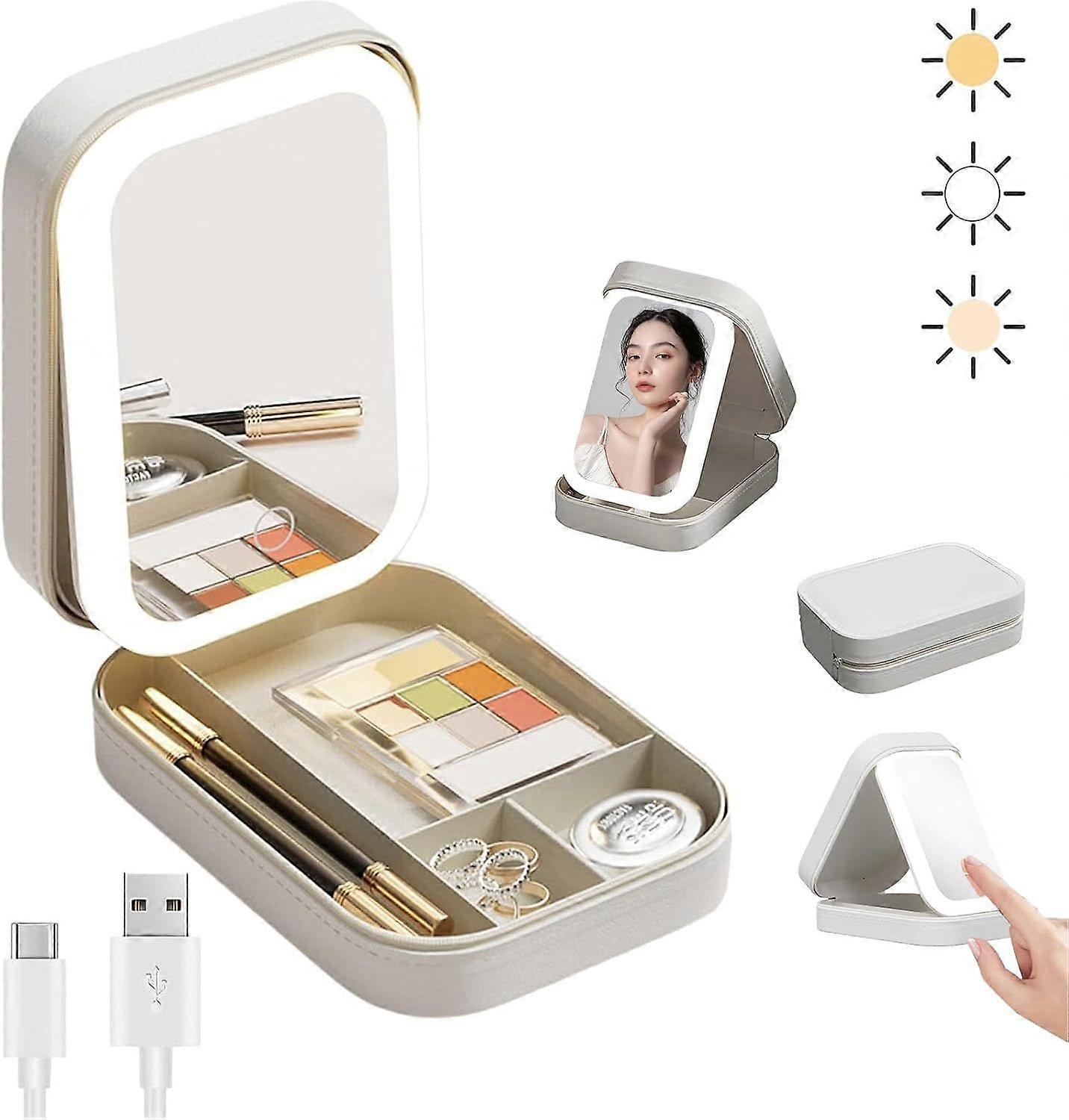 Touch Control Waterproof LED Makeup Mirror with Adjustable Three-Colour Light