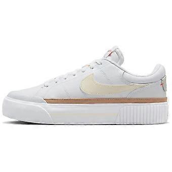 Nike Court Legacy Comfortable Slip Resistant Abrasion Resistant Low top Skateboard Shoes Women's White Yellow DM7590-106