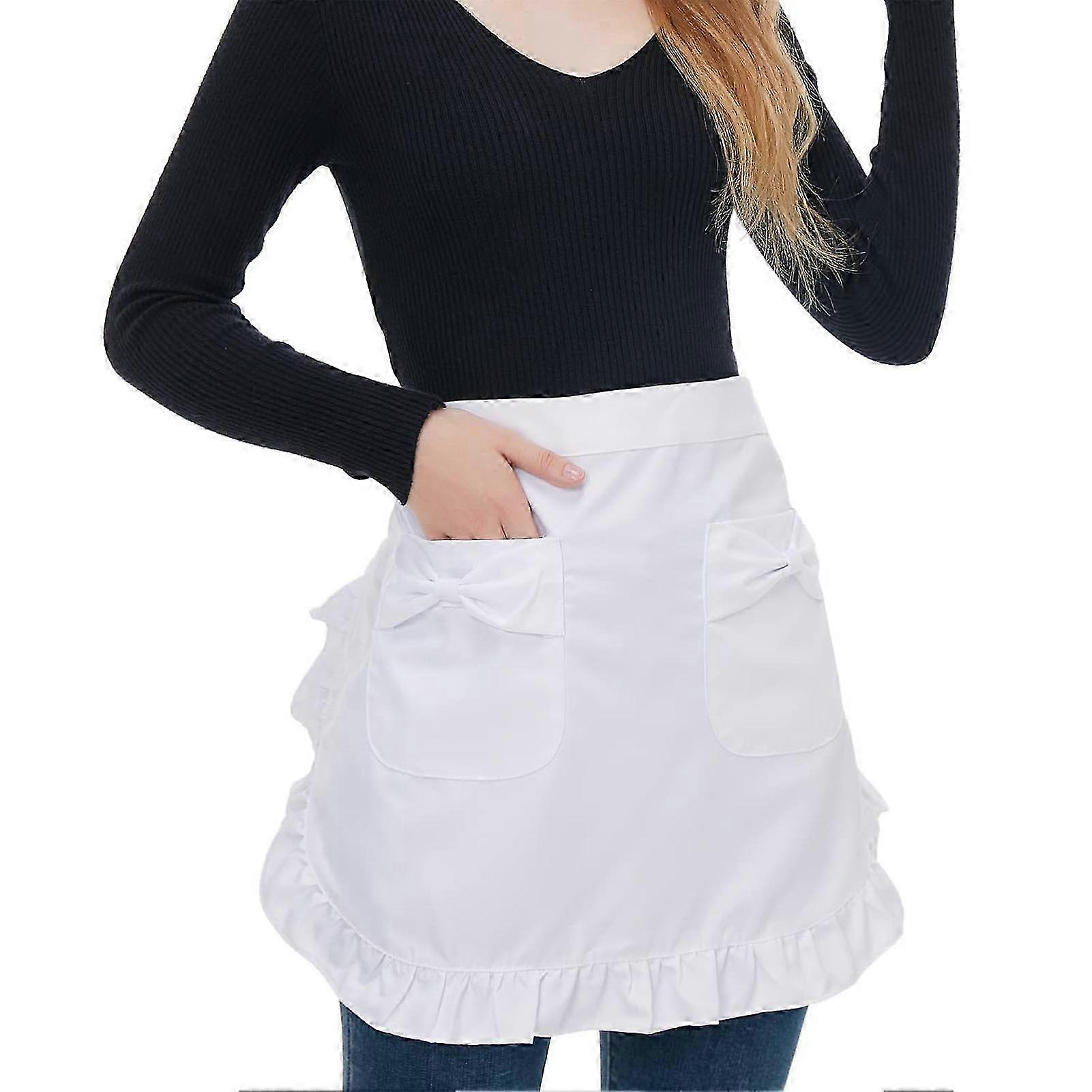 Lightweight Retro Half Apron With Lace
