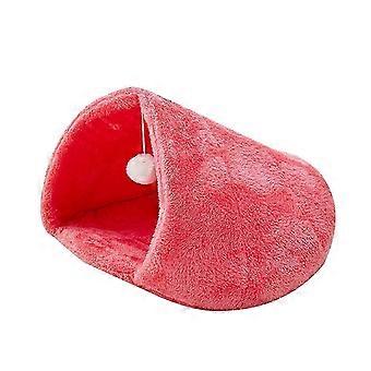 Dikke pluche, halfopen kattengrot
