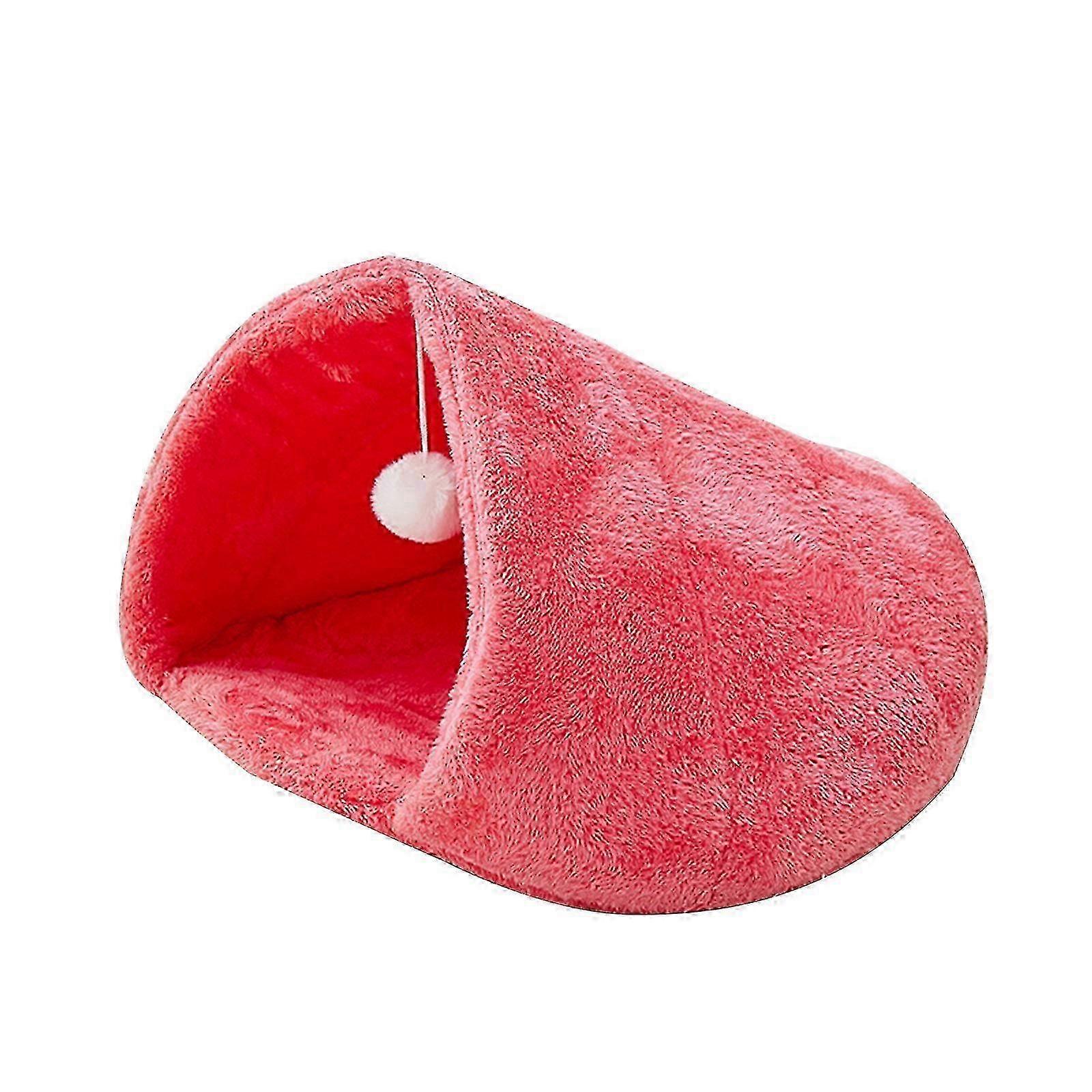 Thick Plush Semi-enclosed Cat Cave